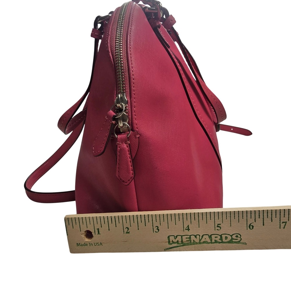 Coach Cora Domed Satchel Women Medium Pink Fair Saffiano Leather F25671 - Picture 10 of 11